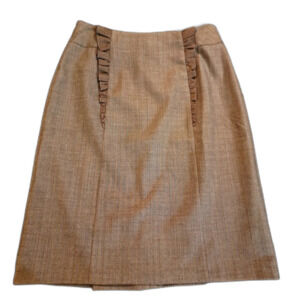 Girls from Savoy Mini Herringbone Straight Skirt Ruffle Accent Women's size 2
